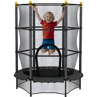 Happiq Kindertrampoline Ø140 cm – Tuintrampoline voor Kinderen 3-10 Jaar – Zwart