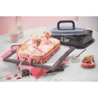 Famanu – Vierkante springvorm 36 x 24 cm met deksel en platte bodem ideaal voor tiramisu brownies en rechthoekige cakes