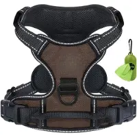 Famanu – Groot hondentuig anti-trek, zacht gevoerd hondenvest met dubbele riemclips en reflecterende details