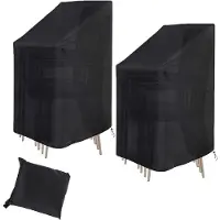 Famanu – 2 Stuks beschermhoes voor tuinstoelen - waterdicht - koudebestendig - UV-bestendig - Oxford - stof - voor tuinstoel - stapelstoel - tuinstoelhoes - 75 x 75 x 120 cm