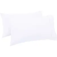 Famanu – Set van 2 katoenen kussenslopen - wit - 50 x 80 cm - zachte en ademende stof - geschikt voor bedden of bank - duurzaam en onderhoudsvriendelijk