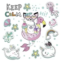 Daisy Lunch servetten - Mermaid Cat Vibes