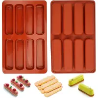 Famanu - 2 stuks Bakvorm voor mueslirepen, rechthoekige siliconen vorm voor mueslirepen, energiereep, siliconen vorm, anti-aanbakvorm voor muffin, chocolade, brownie, cheesecake, chocoladerepen