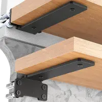Markenlos Halterset, 4 stuks, 15 cm, zwart, draagvermogen 75 kg