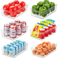 Famanu Koelkastorganizer set van 6 groot BPA-vrij - keukenopslag en organisatie - opbergsysteem voor keuken pantry kasten vriezer fruit - kantoor badkamer