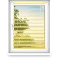 Fart Produkt time4blinds - Binnenjaloezieën Zonder Boren - Aluminium Jaloezieën - Aluminium Rolgordijnen voor Woonkamer, Slaapkamer, Keuken, Kantoor - met Koordgeleiders - Helegeel, Rechts, 700x1000