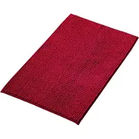 Famanu - Badmat Anti-Slip av soft Chenille | Super absorberend en machinewasbaar | Te combineren als badmat set | Voor de badkamer, douche, bad of als WC mat | Rood – 40x60 cm