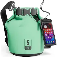 Famanu – Waterdichte roll-top compressiezak met telefoonhoes - houdt uitrusting droog voor kajakken - strand - raften - varen - wandelen - kamperen en vissen