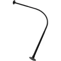 Famanu - L-vormige douchegordijnstang zwart, roestvrij staal 304, 95-125 × 95-125 cm, 18 ringen, zonder plafondhouder