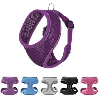 Famanu – Ademend hondenharnas voor kleine honden, drielaags mesh vest met reflecterend design, paars, maat S