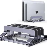 Famanu - Verstelbare laptopstandaard met ventilatie zwart voor laptops tot 17.3 inch