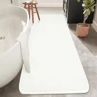Famanu - Badkamermat, grote badmatten voor badkamer 50 x 120 cm, antislip badkamertapijt voor badkamervloer, microvezel absorberende witte badmat