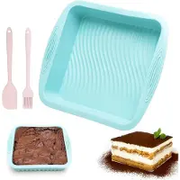 Famanu - Brownie bakvorm rechthoekige siliconen bakvorm met borstel en schraper herbruikbaar