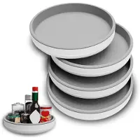 Famanu - Set van 4 stuks, 25 cm antislip luie Susan draaitafel-organizers voor pantry organisatie en opslag, keuken, kast, koelkast, badkamermeubel, organisatie onder de gootsteen