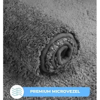 Famanu - Antislip Badmat Öko-Tex Gecertificeerd, Badmat van Langpolig Polyester, Rand van Polypropyleen, Zacht Premium Set (80x150 cm)