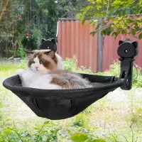 Famanu – Draadloze kattenraambaars, opvouwbaar en stabiel raamkattenbed met ademende hangmat