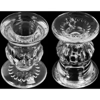 Famanu - Taps Toelopende Kaarsen Houder Set (12 Pak) – B4,7 x H6,3 cm – Kristalhelder Glazen Houders voor Huisornamenten, Bruiloft Taf