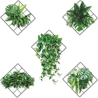 Famanu – 3D groene planten muursticker 4 stuks kunstmatige plantenstickers voor binnendecoratie