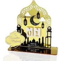 Markenlos Adventskalender Ramadan Mubarak - Acryl adventskalender met sterren- en maanlantaarns