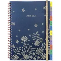 Famanu - A5 Halverwege het jaar agenda 2025 2026 weekoverzichtsweergave met maandelijkse tabbladen, notities, zak, 1 week op 2...