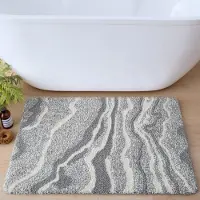Famanu - Badmat 44 x 76 cm, waterabsorberend Badmatten, Machinewas, Antislip Badtapijt voor Badkamer, Bad en Douche, Grijs