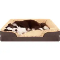 Famanu – Hondenbed voor Grote Honden – Comfortabele Schuimrubberen Ligbank met Bolster - Waterafstotend Materiaal en Wasbare Hoes