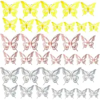 Famanu – 3D Vlinders - Decoratie - 36 Stuks - Wanddecoratie - Muursticker - Slaapkamer - Party - Bloemendecoratie