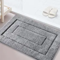 Famanu - Badmat, antislip, wasbaar, zachte badmat, waterabsorberende microvezel, badmat voor douche, bad en toilet, grijs, 70 x 120 cm