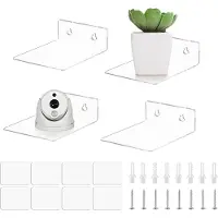 Famanu – Set van 8 transparante acryl zwevende wandplanken van 38 cm, onzichtbare displayplanken voor boeken en decoratie