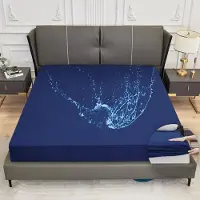 Famanu – Waterdichte matrashoes 90x200 cm, ademend hoeslakenmodel, donkerblauw