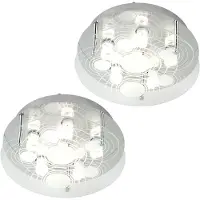 Globo Plafondlamp gesatineerd glas 6 vlammen Woonkamerlamp plafond, 6x GU10 fitting, DxH 33x12.5 cm, set van 2