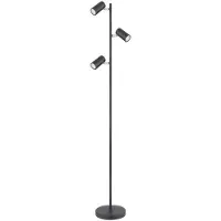 Globo Lighting Vloerlamp vloerlamp 3 lampen zwenkbare vloerlamp woonkamer modern zwart, 3 vlammen, metaal, 3x GU10, LxBxH 25x23x154 cm