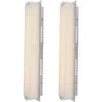 Globo Lighting Wandlamp woonkamerlamp eetkamerlamp wandlamp slaapkamerlamp ganglamp, chroom gesatineerd glas, LED 15W 1160Lm 3200K warm wit, L 61 cm, set van 2