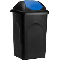 DNA Prullenbak 60 Liter - Prullenbak - Pedaalemmer 60 Liter - Zwart/Blauw - 41cm x 41cm x 68cm