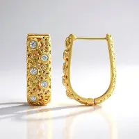 Cavill - 925 Sterling Zilver Oorbellen - Ronde Cambodjaanse Zirkonia 0,496 ct - Filigraan Design - Elegante Zilveren Oorknopjes