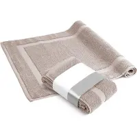 Famanu – Badmatset - 100% katoen - douchemat - 1.000 g/m² - absorberend - wasbaar (zandgrijs - 50 x 80 cm - 2 stuks)