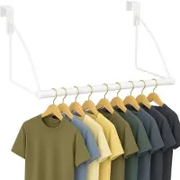 Famanu – Deurkapstok, over-deur hanger voor kleding en handdoeken, ruimtebesparend ontwerp voor slaapkamer en badkamer, wit