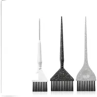 Famanu - Set van 3 glitter haarverfborstels voor ontkleuring en highlights – Zwart