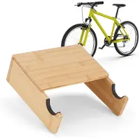 Famanu - Bamboe wandhouder voor fiets, stijlvolle houten fietshouder voor woonkamer of kantoor