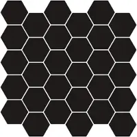 vidaXL Hexagon Tegel 10 st Zwart 30 x 30 cm Polyurethaan en PET