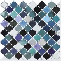 vidaXL Lanturn Tegel 10 st Blauwgroen 27 x 27 cm Polyurethaan en PET