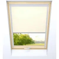 Time4blinds - Dakraam Rolgordijn - Breedte 613mm, Hoogte 1617mm - Compatibel met Velux, Compatibel met Fakro - Verduisterend Rolgordijn, Thermisch Rolgordijn, Zonwering voor Dakramen - Crème