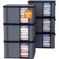 Famanu opbergzakken, 60 liter - 6 stuks, inklapbare opbergboxen met deksel