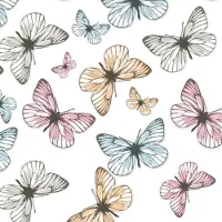 Daisy Lunch servetten - Light Butterflies