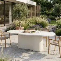Giga Meubel Tuintafel Jessie Organisch Off-White 220cm