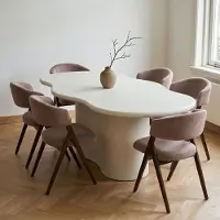 Giga Meubel Eettafel Jessie Organisch Off-White 180cm