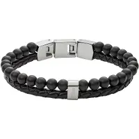 Fossil Armband zwart / zilver