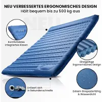 Famanu – Opblaasbare slaapmat 12 cm - ultralicht - voor 2 personen - met voetpomp - camping