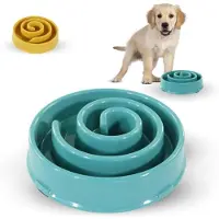 Famanu – Langzame voerbak tegen schrokken - antislip honden- en kattenvoerbak met spiraalvorm - - 500 ml