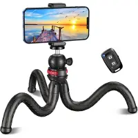 Famanu – Flexibel smartphone statief met 360° rotatie en bluetooth afstandsbediening, mini statief voor video-opnames